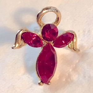 Guardian Angel lapel pin. Beautiful Siam birthstone for the month of January ♥️